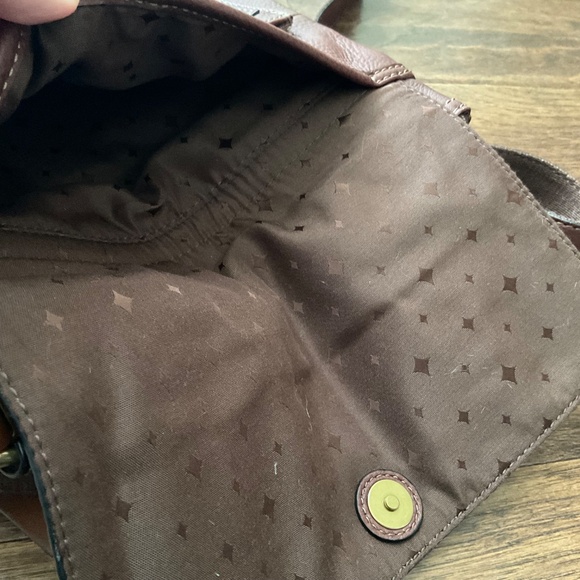 Fossil crossbody purse handbag, pebbled leather brown, great condition - Picture 14 of 16